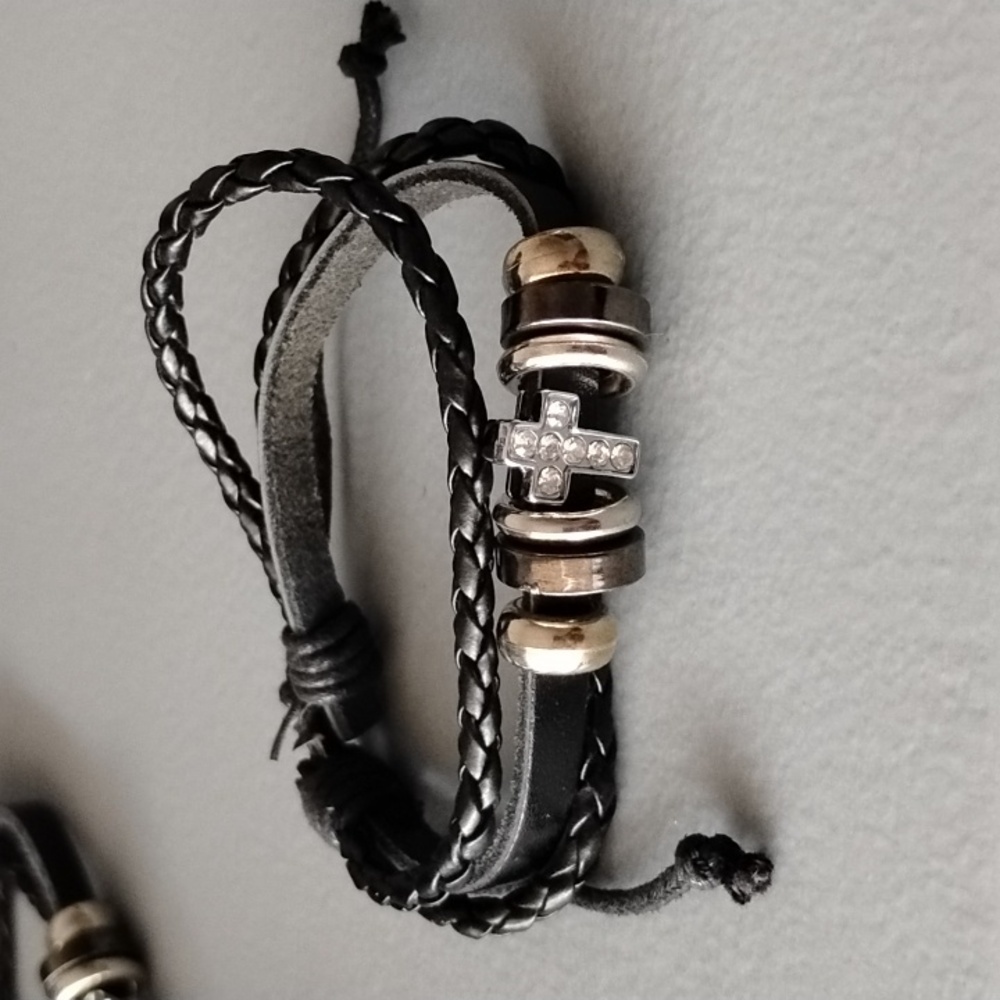 Fashion Jewelry Black and Silver Men's Bracelet
